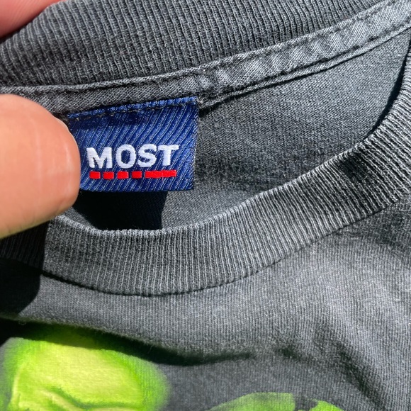 Y2k Vintage Iconic Green Skulls AOP Single Sided Most Tag Large Streetwear Grail - Picture 6 of 8